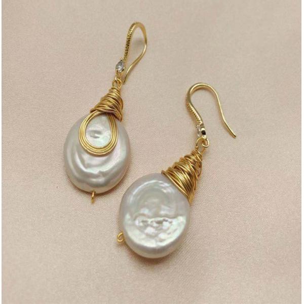 New Pearl Studs Hoop Earrings for Women Gold Color Crystal Beaded Drop Earring Hoops Wedding Fashion Pearl Jewelry Gift