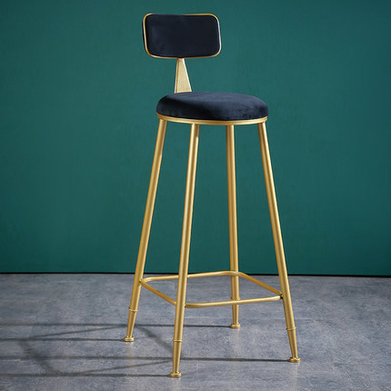 Hot Sale Nordic Tall Cheap Counter Furniture Gold Metal Velvet Back Luxury Kitchen Modern High Stool Bar Chairs for Bar Table