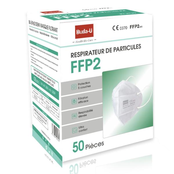 Французский FFP2 лицевой щиток гермошлема, CE 0370 респиратора FFP2 маски во французской пакуя коробке, защитной маске FFP2 во Франции