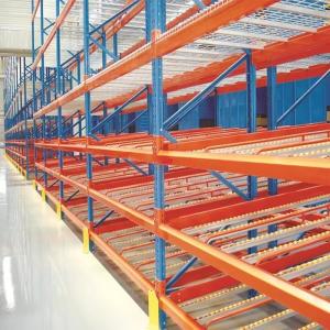 Q235B Raw Material Gravity Pallet Racking , Gravity Flow Rack In Warehouse