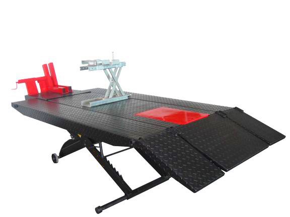 top selling pneumatic lock release hydraulic motorcycle lift 600kg/800mm