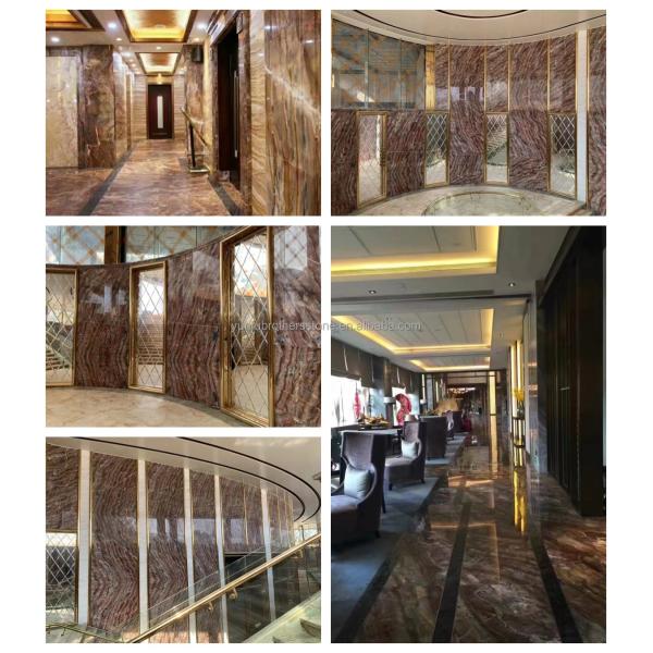 Translucent Blood-Orange Red Onyx Stone with White Veins CNF Red Wood Veins Marble Wall Panel