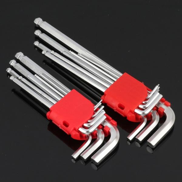 9pc Metric Mini CR-V Ball Ended Allen Key Set Stainless Steel