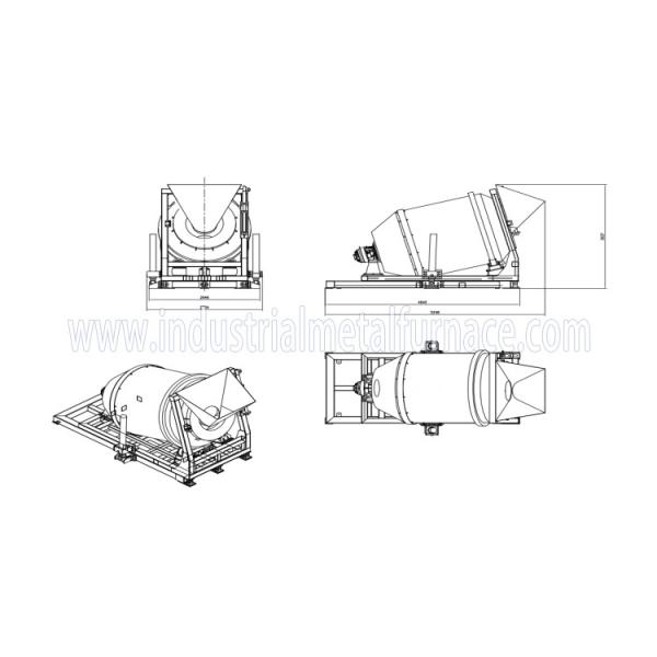 Газ 5000KG увольнял роторная промышленная алюминиевая плавя печь для делать слитка