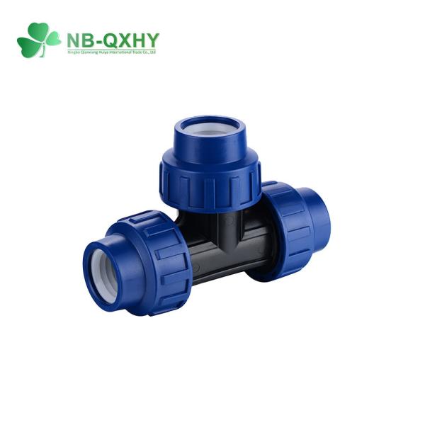 DIN Standard Irrigation Turkey Blue PP Plumbing Fitting 90 Equal Tee Female Thread Tee