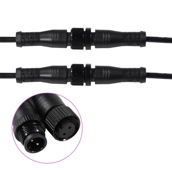 M12 IP67 Waterproof Connector 3Pin Male to Female LED Lighting Cable