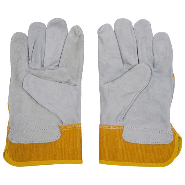 Safety Working Leather Gloves Washable Yellow Split Cowhide Work Gloves