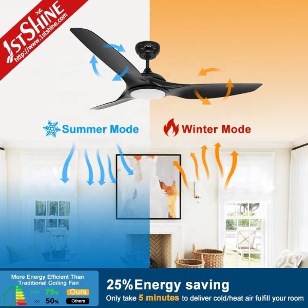1stshine Fancy ABS Blades Ceiling Fan com Luz e Remote 6000K Temperatura de Cor