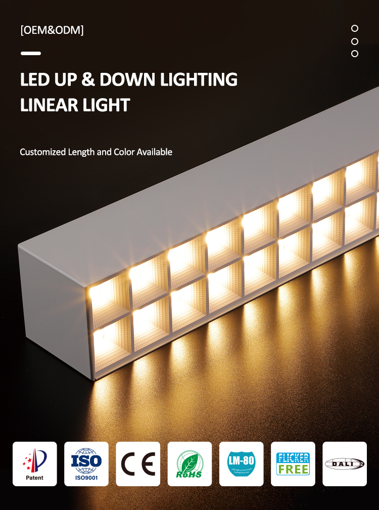 UGR<19 LED Linear Light with 50000 Hours Lifespan and Wireless Control for Commercial Spaces