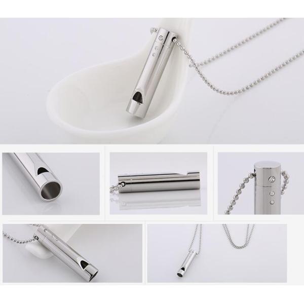 Safety Whistle Necklace,  Whistle Pendant Necklace in Silver color, Bead Chain Necklace