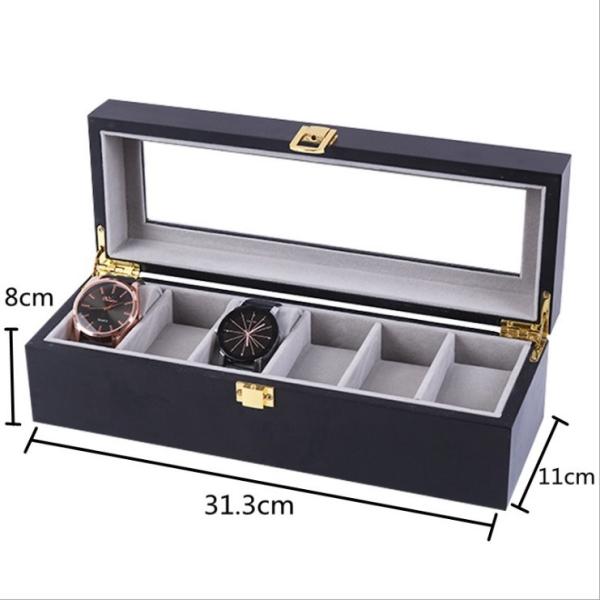 6 Slots Watch Storage Case Wooden Watch Case Holder With Custom Logo