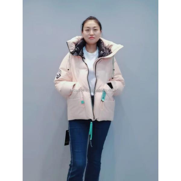 FODARLLOY F22531 Beige Ladies Warm Hooded Cotton-padded Clothes Women Slim Long Winter Jackets Women Coats