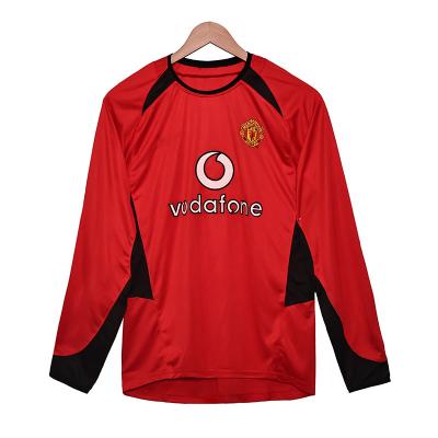 Retro Home Long Sleeved Football Jersey for Manchester United 2002-2003 Season