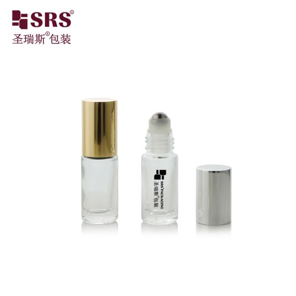 SRS Packaging 5ml Customized Molded Glass Roll on Bottle for Perfume Essential Oil