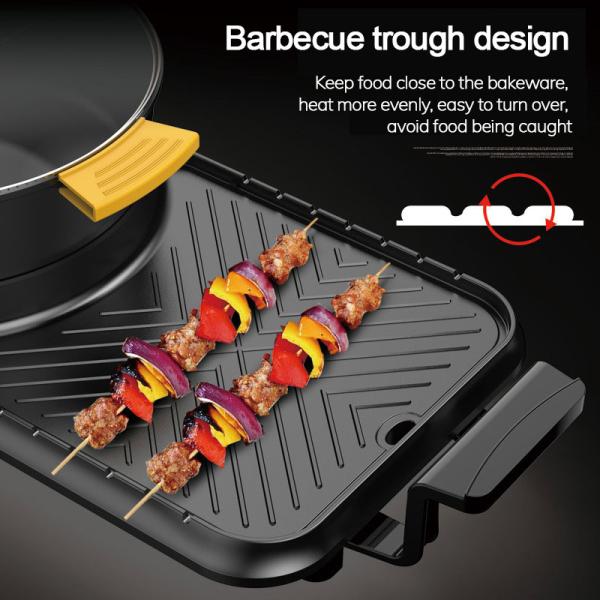 2200W Electric Grills Griddles Skillets smoke free , 220V Electric Barbecue Indoor Hot Pot