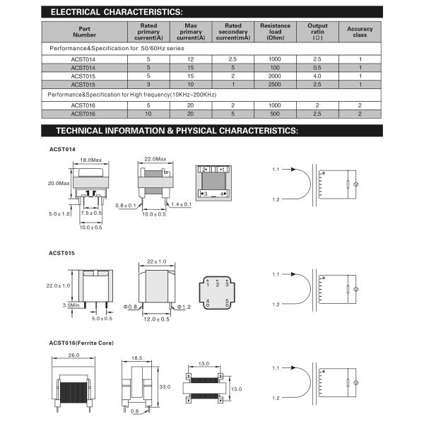 High Sensitivity Current Sense Transformer , Toroidal Current Transformer