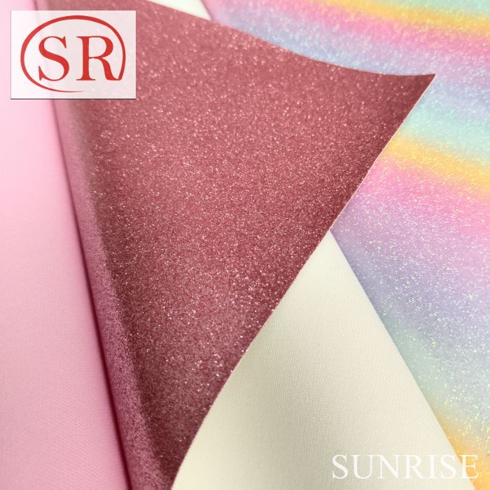 Eco-Friendly Thickness 0.8mm Mirror Laser Illusion Fur Base Leather for Notebooks and Gift Boxes and Wine Box PU Leather