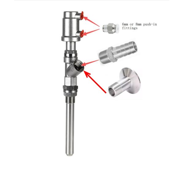 DN15 Pneumatic Angle Stainless Steel Beverage Filling Valve Extended Rod Anti-Drip for Water Oil Control General Application