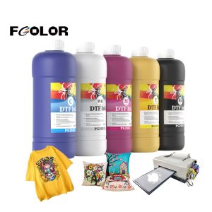 Fcolor High Quality Wholesale CMYK White Color 1000ML DTF Pigment Ink for