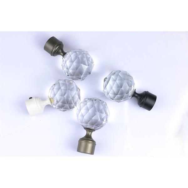 Decorative Glass Curtain Pipe Rod Leaf Finials With 22mm 25mm Size