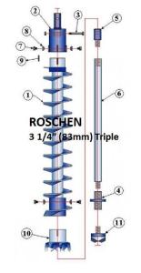 Triple Key Hollow Stem Auger 3 1/4″ 83mm