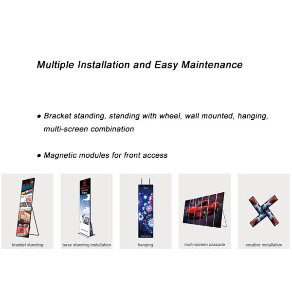 Movable Indoor Led Poster Display Screen Panels for ads in Shopping centre