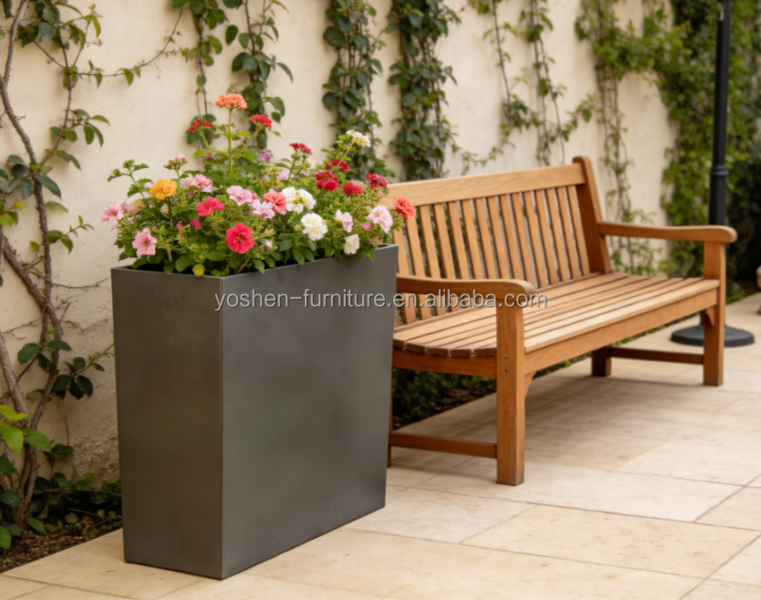 23'' Commercial Large Aluminum Rectangular  Planter Box  With Drainage Holes for Commercial & Residential Landscaping