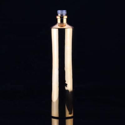 750ml Colorful Glass Liquor Bottle With Gold Collar Material and end Design for Vodka