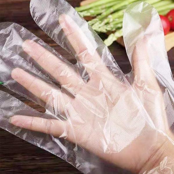 Clear Disposable Poly Gloves Powder And Latex Free / Plastic Catering Food Grade Film Gloves