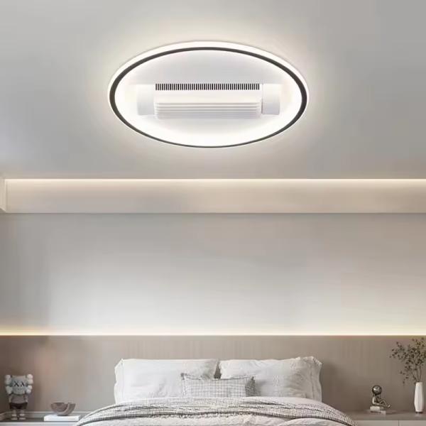 Ventilateur de plafond LED encastré intelligent avec télécommande pour la décoration de luxe moderne d'une chambre ou d'un hôtel