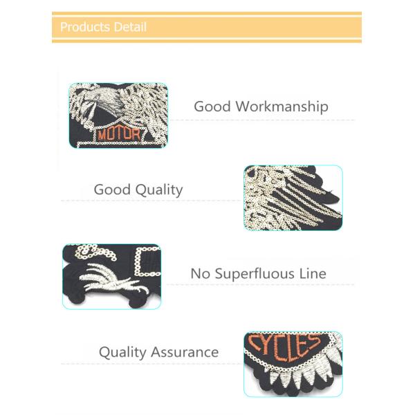 Personalized Sequined Embroidered Eagle Patches Cartoons Image For Clothing