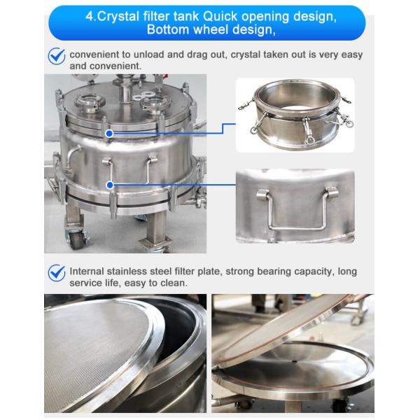 Jacketed Crystallization Reactor Glass & Stainless Steel Reactor PLC Or PID Control