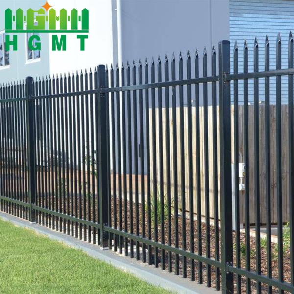 Tubular Steel Garden Fence Modern Zinc Steel Metal Fence Black Galvanized 6x8 Security Wrought Iron Flat Top Steel Fence Panel