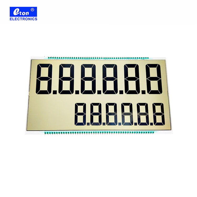 Custom HTN 12-Digit Big Size Fuel Dispenser LCD Display with 6 O'clock Viewing Direction 158.5x81mm 64Hz