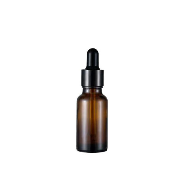 Wholesale Amber Glass Essential Bottle With Plastic Black Dropper Cap