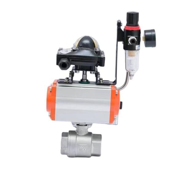 DN15-100 Q611f-16p SS304 2PC Пневматический водяной шаровой клапан с коррозионной стойкостью