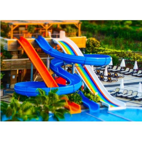 Water Amusement Park Spiral Fiberglass Slide Customized For Commercial Use