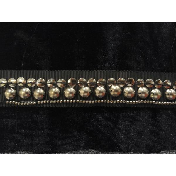 Handmade beaded trimming on grosgrain tape for for fashion clothing