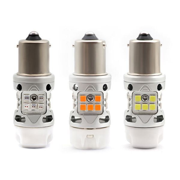 T3 Error Free 1156 BA15S BAU15S Light Bulb 12V 24W White Amber Red Car Motorcycle LED Turn Signal Lights With Ceramics