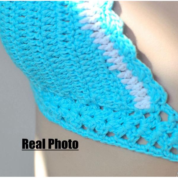 summer sexy cotton handmade crochet bikini bra candy swimwear top beachwear top string bra camisole underwear