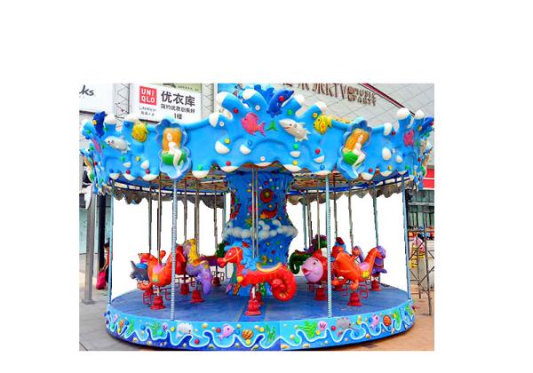16 Persons Theme Park Carousel , Fairground Kids Merry Go Round Carousels