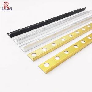 Brushed Ceramic Tile Metal Edge Trim , 8.5mm Aluminum Trim Tile L Shape