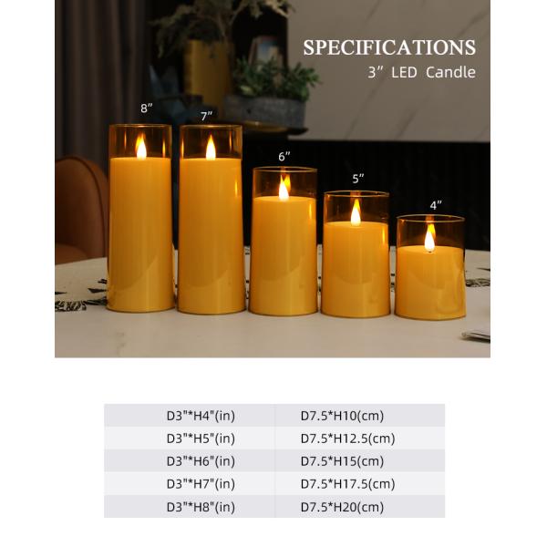Yellow Light LED Pillar Candles For Home Decoration Battery 2 X AA Battery Occasion Other
