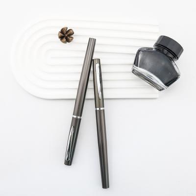 Pénomène de pinceau de calligraphie gris métallique stylo plume à pointe douce