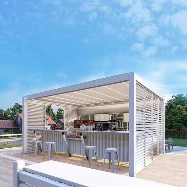 Luxury Modern Aluminum Pergola Gazebo Waterproof Roof Panels