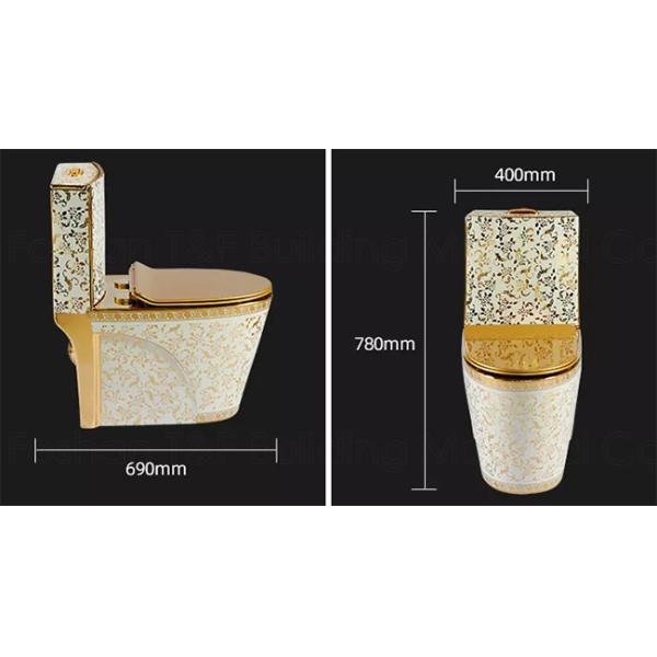 Gold Plated Ceramic One Piece Toilet Sanitary Wares Washdown Toilet Bowl