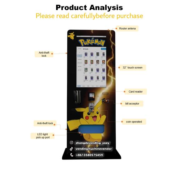Mini Stand-Free Card Vending Machine with Touch Screen for Trading Cards Sport Cards