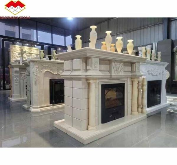Freestanding Modern Indoor Royal Botticino Marble Decor Cream Shanna Beige Marble for Fireplace Tabletop Surround