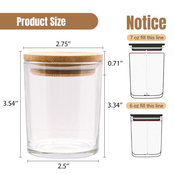 Luxury Bulk 250ml 8oz Круглые прозрачные стеклянные бутылки со свечами с крышкой