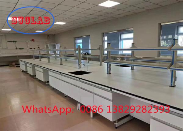 C frame Lab Workbenches and Cabines t with DTC105 DEG Hinges and Chemical resistant Tops